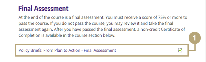 Final assessment screenshot